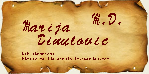 Marija Dinulović vizit kartica